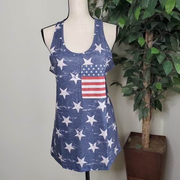NEW Patriotic Flag And Stars Tank Top - Picture 2 of 6